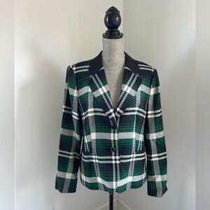 Escada Plaid Wool Blazer Size 44